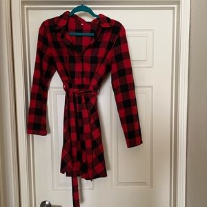 Plaid red and black dress